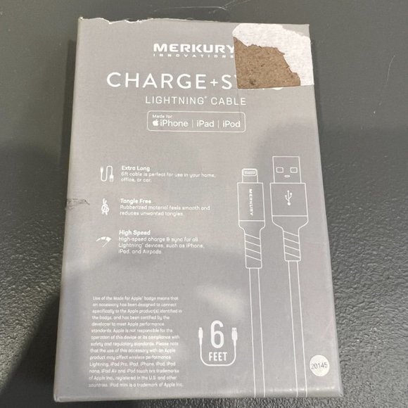 NWB‎ MERKURY 6 ft Charge and Sync Lightning Cable - Picture 4 of 7